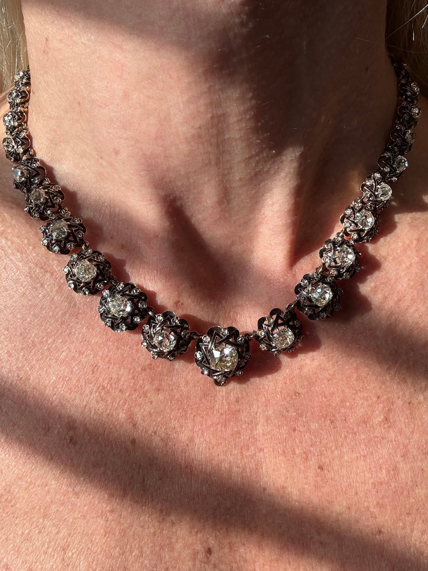 Victorian Enamel and Diamond Necklace