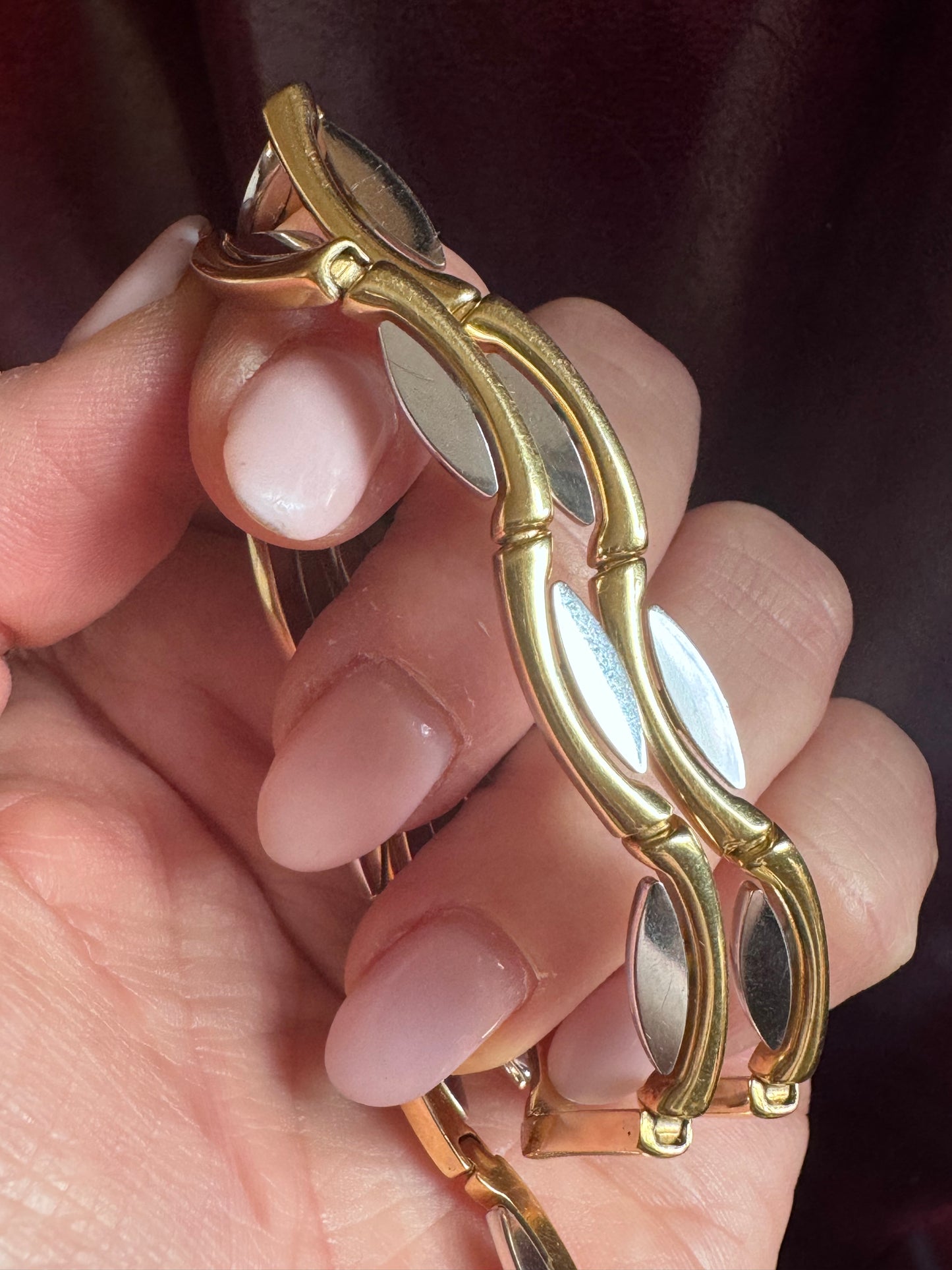 Vintage French Two Tone Wrap Link Collar Necklace