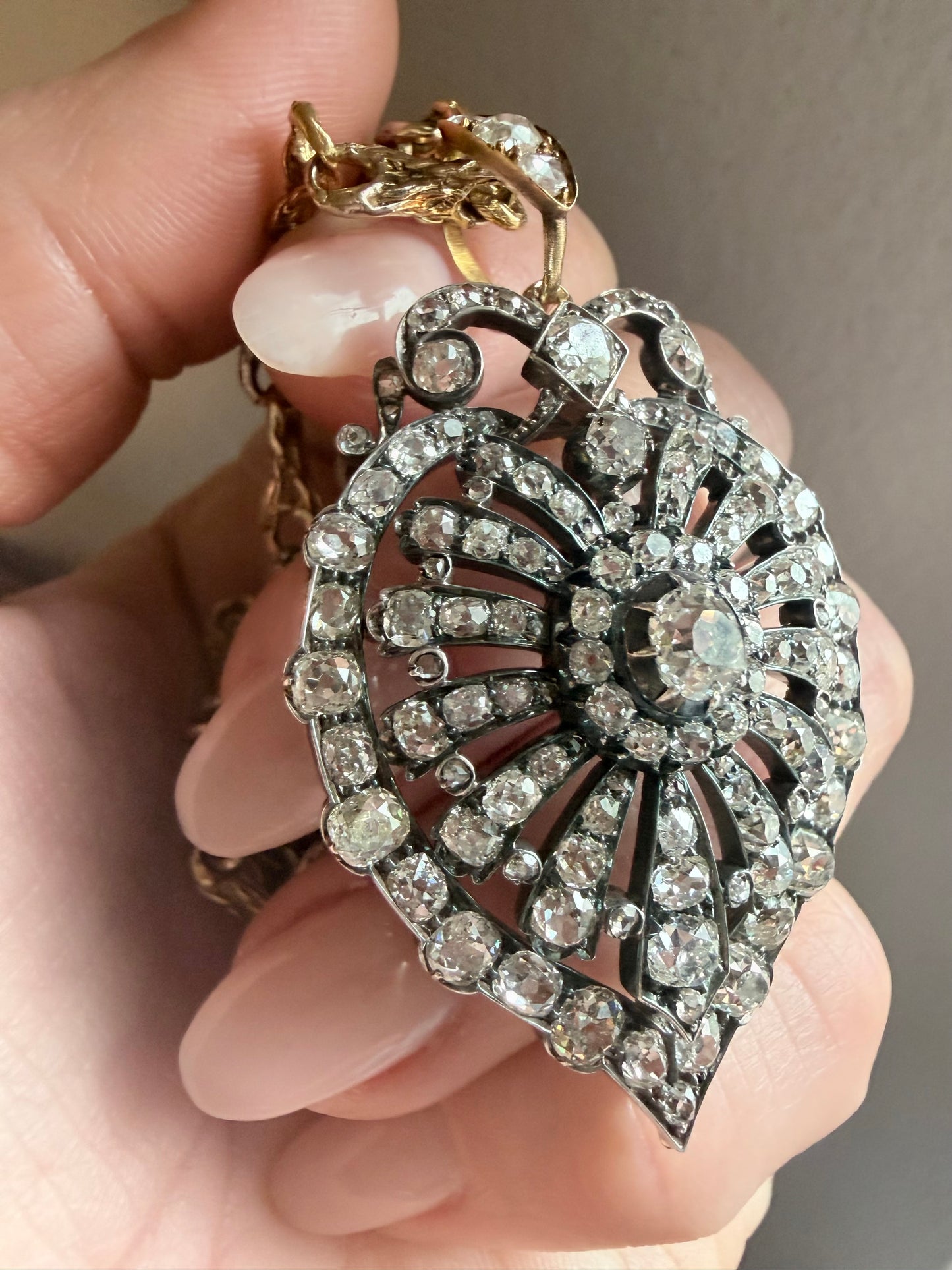 Victorian Diamond Heart Pendant