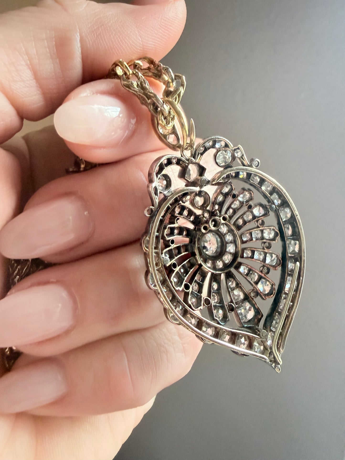 Victorian Diamond Heart Pendant