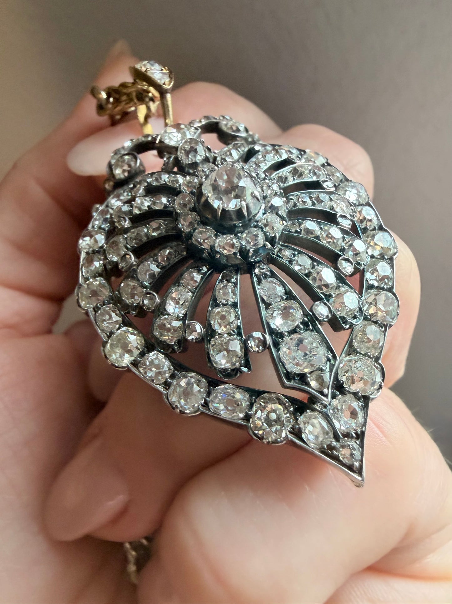 Victorian Diamond Heart Pendant