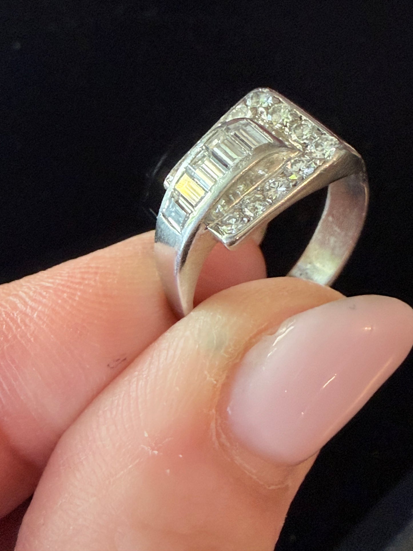 Vintage Diamond Buckle Ring