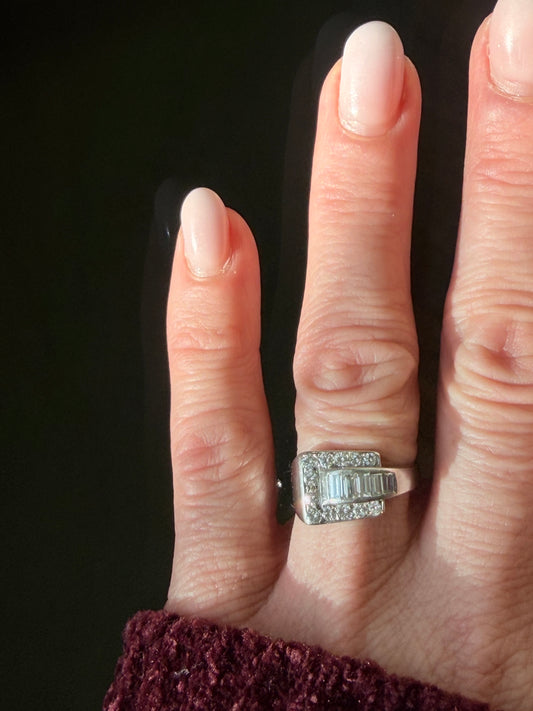 Vintage Diamond Buckle Ring