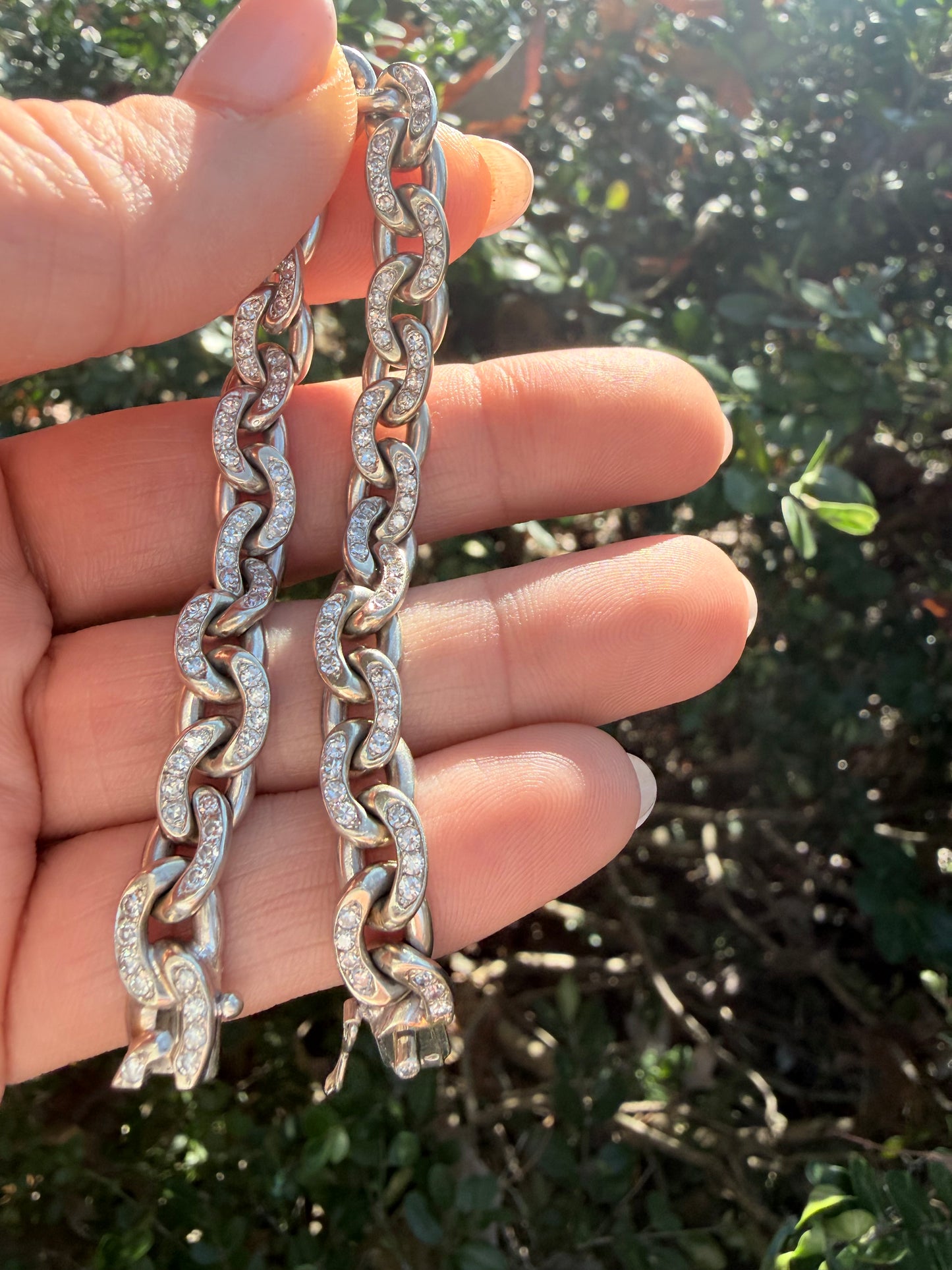 Vintage French Diamond Curb Bracelet