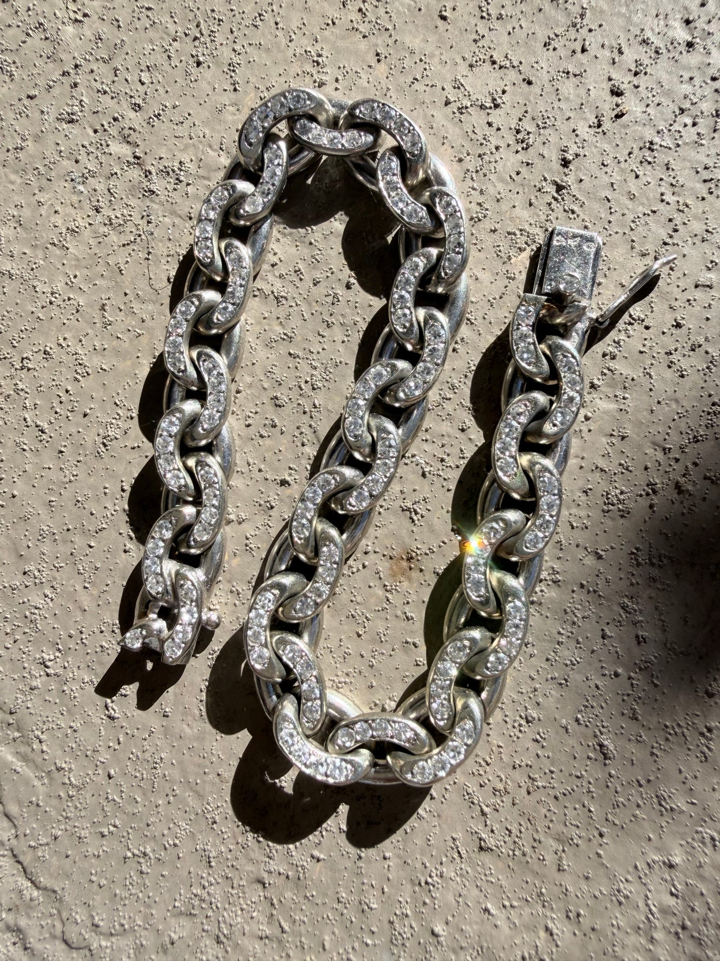 Vintage French Diamond Curb Bracelet