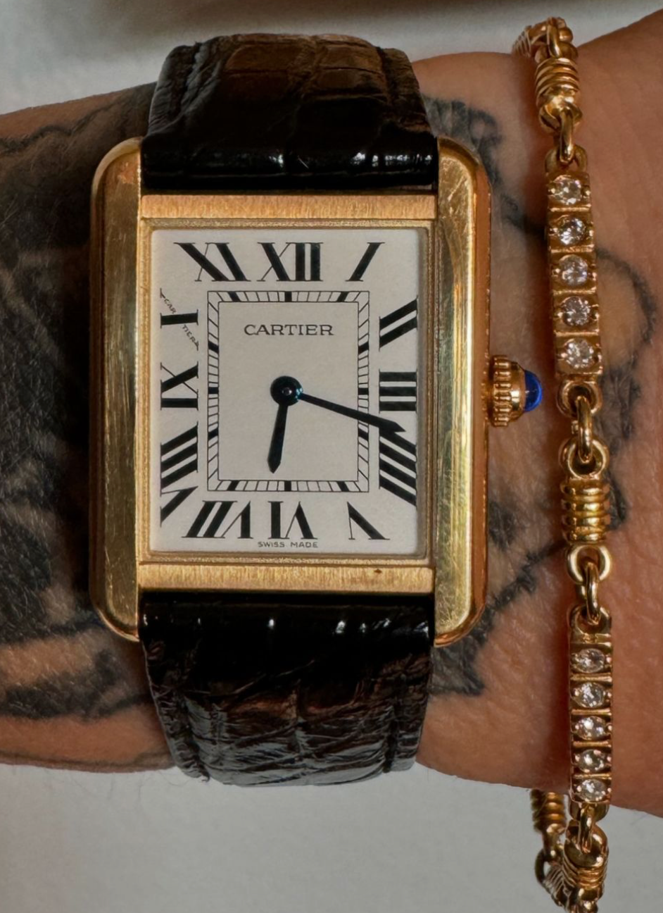 Vintage Cartier 18k and Stainless Ladies Tank Solo