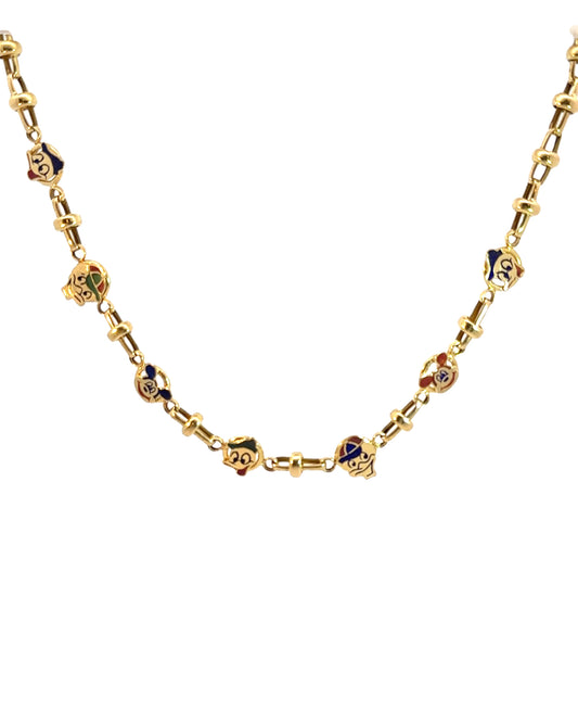 Vintage 18k Yellow Gold Disney Character Convertible Bracelet/Choker