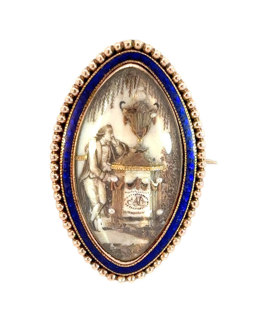 Georgian Mourning Brooch Engraved for Ann Dashwood