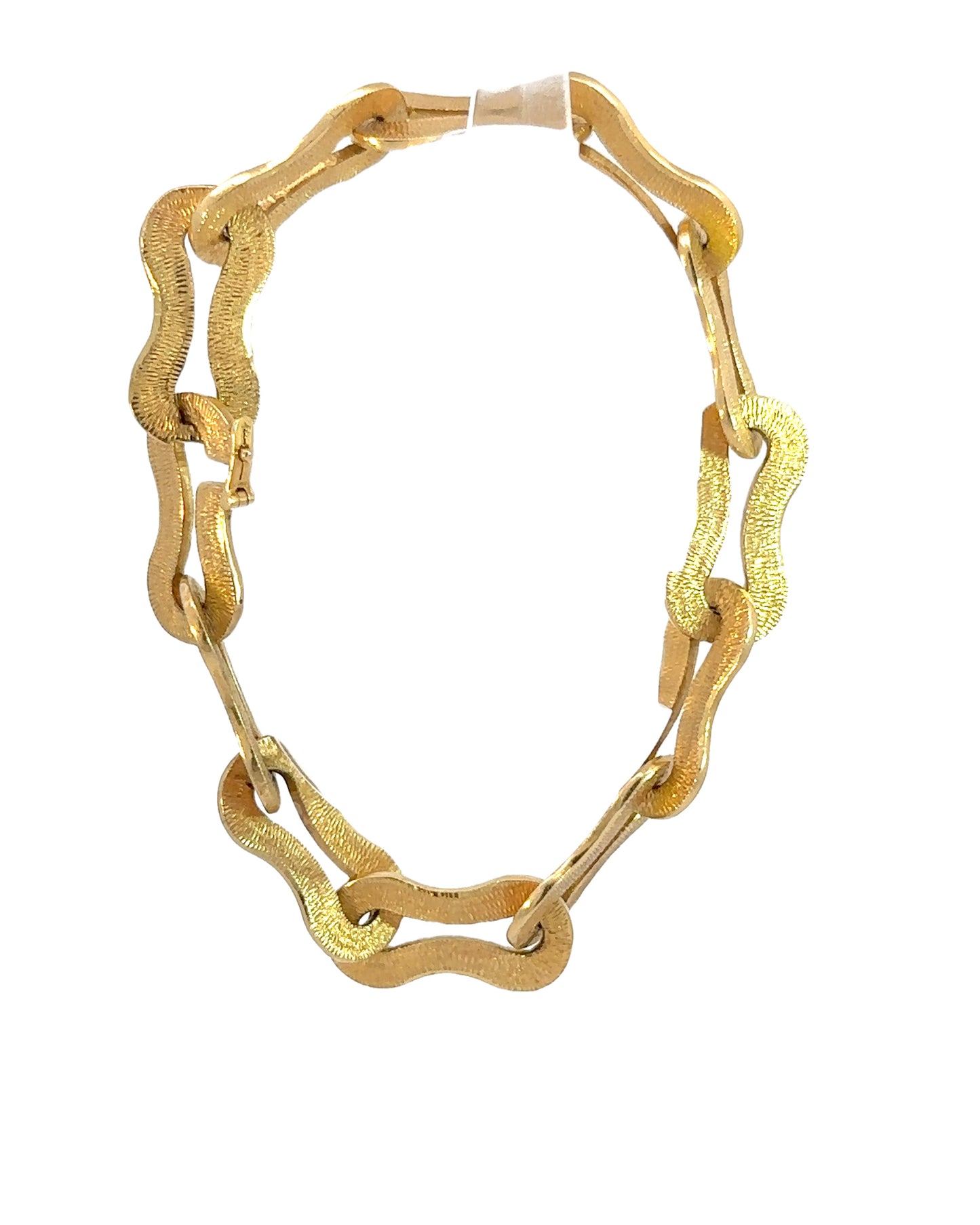 Vintage 18k Yellow Gold Textured Link Bracelet