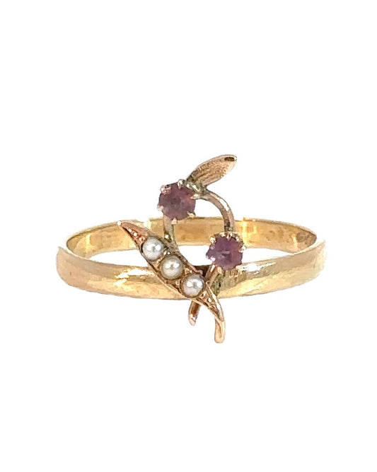 Peapod Paste and Seed Pearl Stickpin Conversion Ring