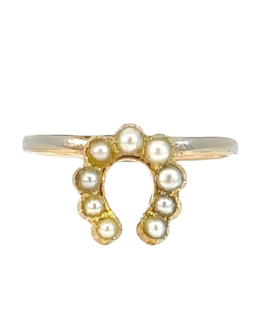 Victorian Pearl Horseshoe Conversion Ring