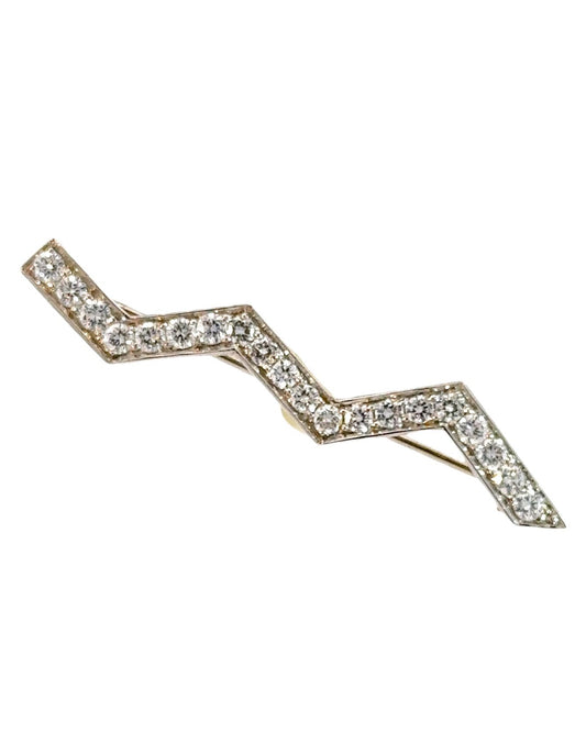 1982 Tiffany & Co. Platinum and Diamond Lightning Bolt Brooch