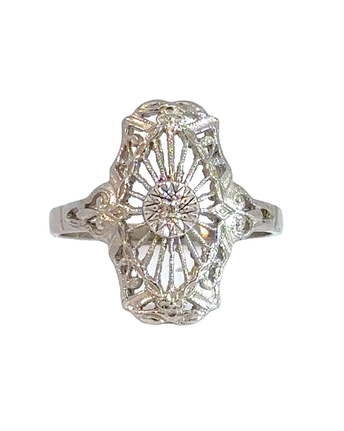 Vintage Diamond Filigree Ring