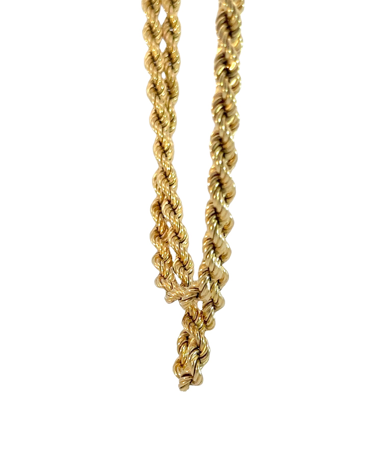 Vintage 18k Yellow Gold Solid Rope Chain