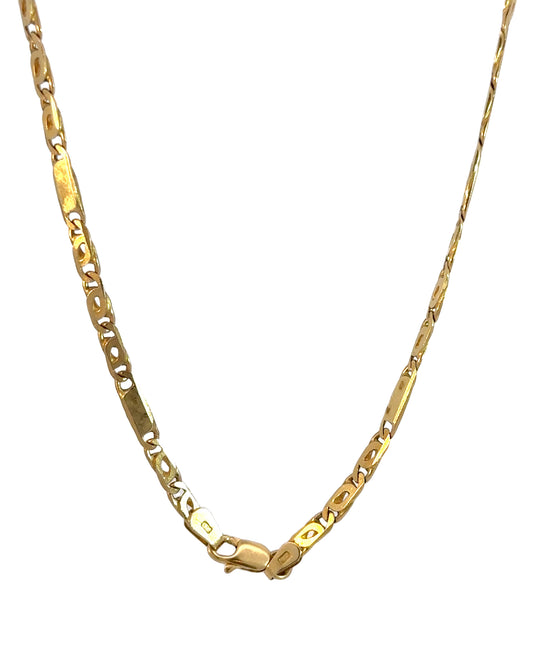 Vintage 14k Yellow Gold Alternating Snail Link Chain