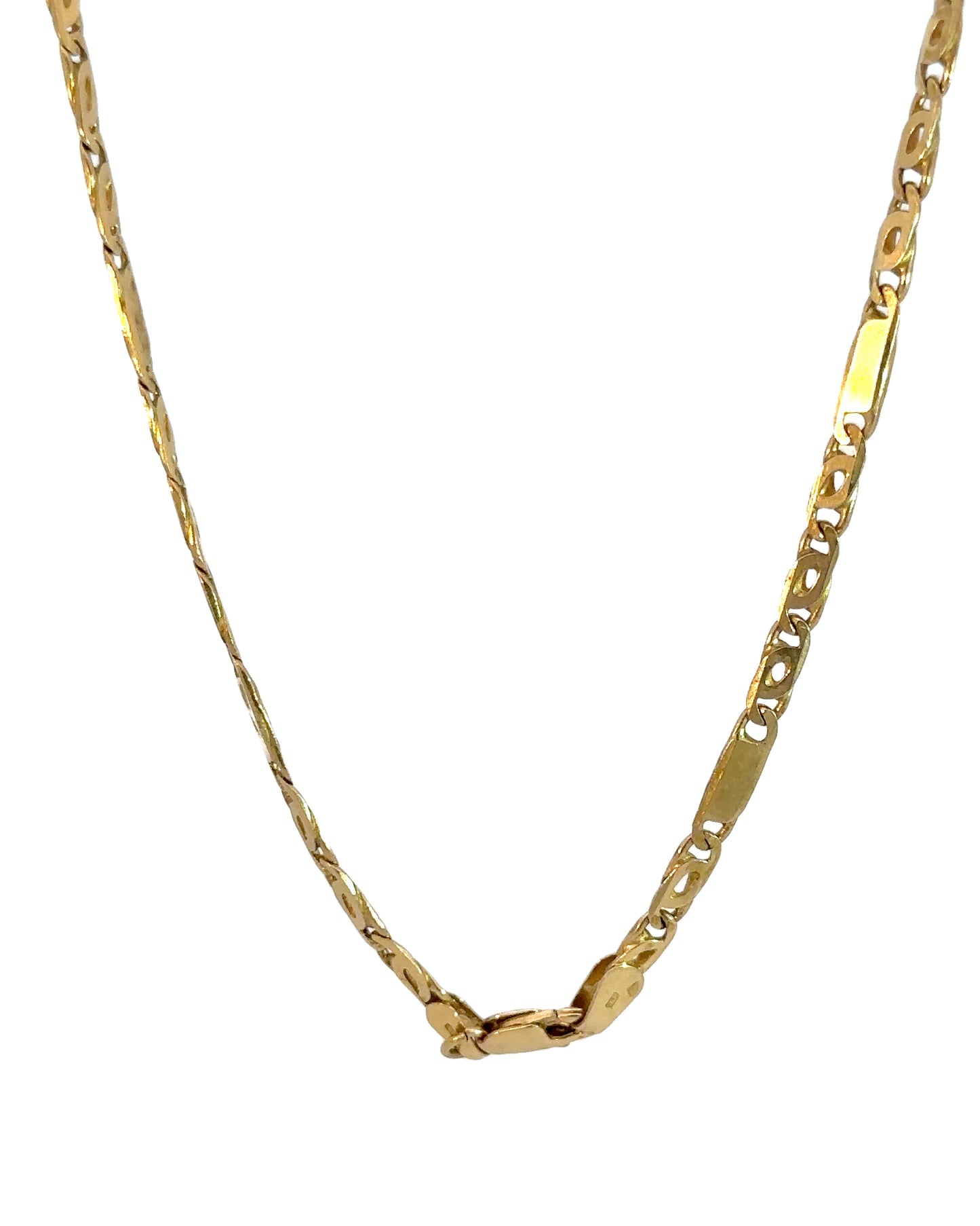 Vintage 14k Yellow Gold Alternating Snail Link Chain