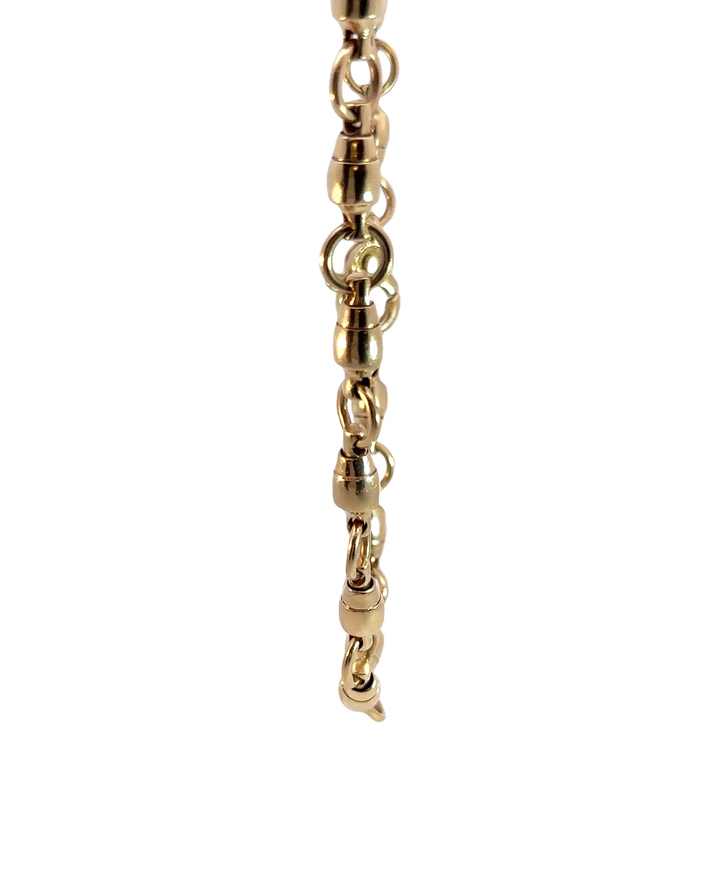 Estate 14k Yellow Gold Solid Bullet Link Chain