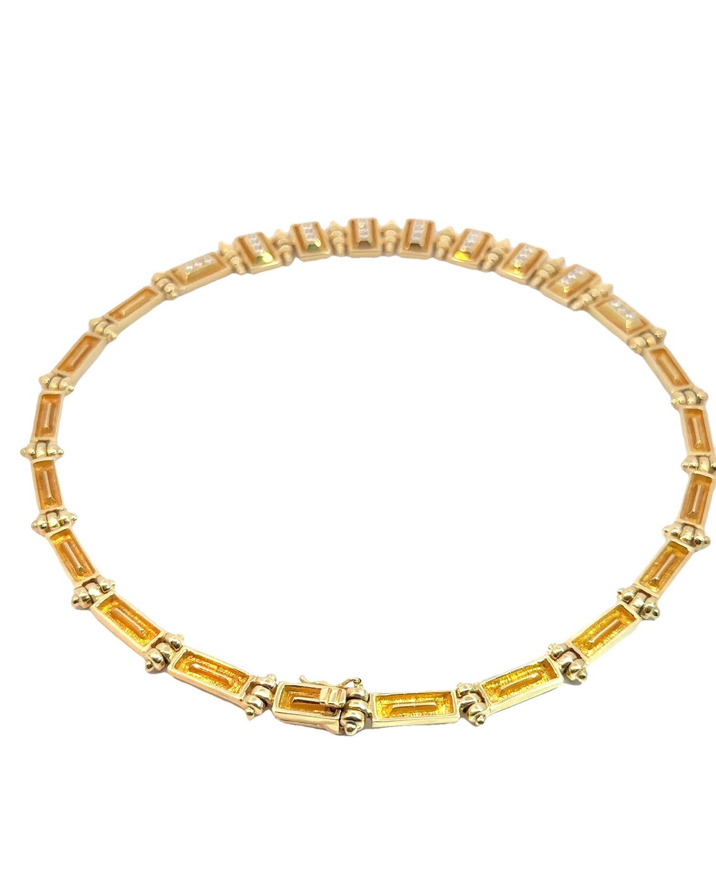 Estate Mapamenos Natepas Designer 18k Gold Diamond Collar Necklace