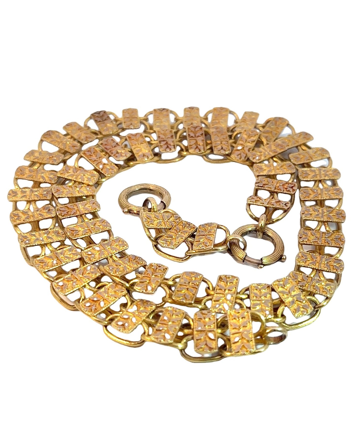 Victorian 14k Yellow Gold Book Chain