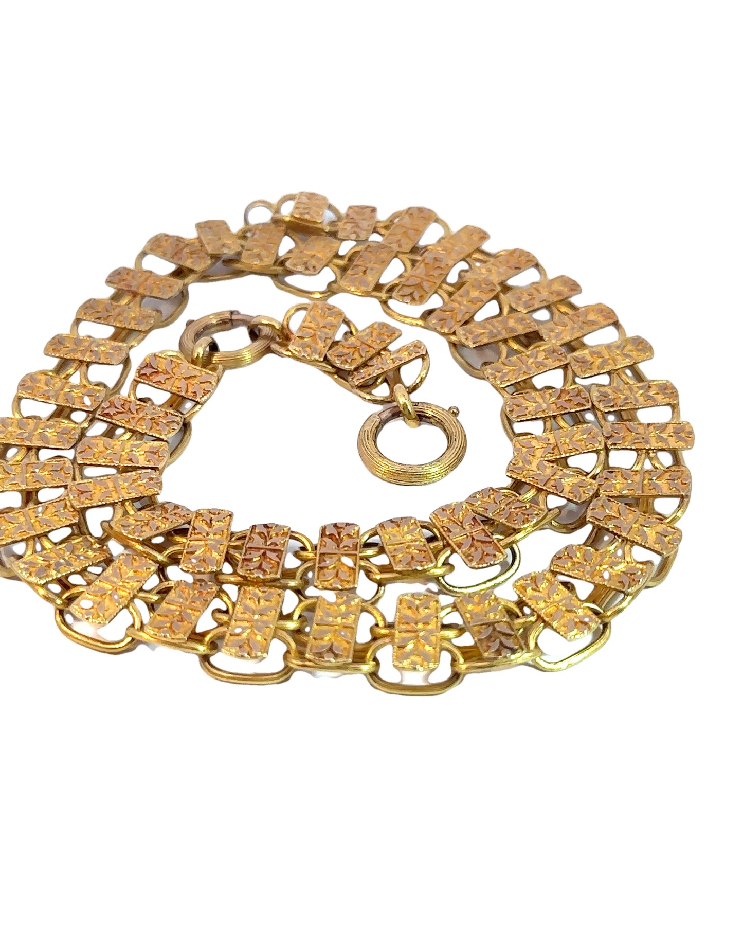 Victorian 14k Yellow Gold Book Chain