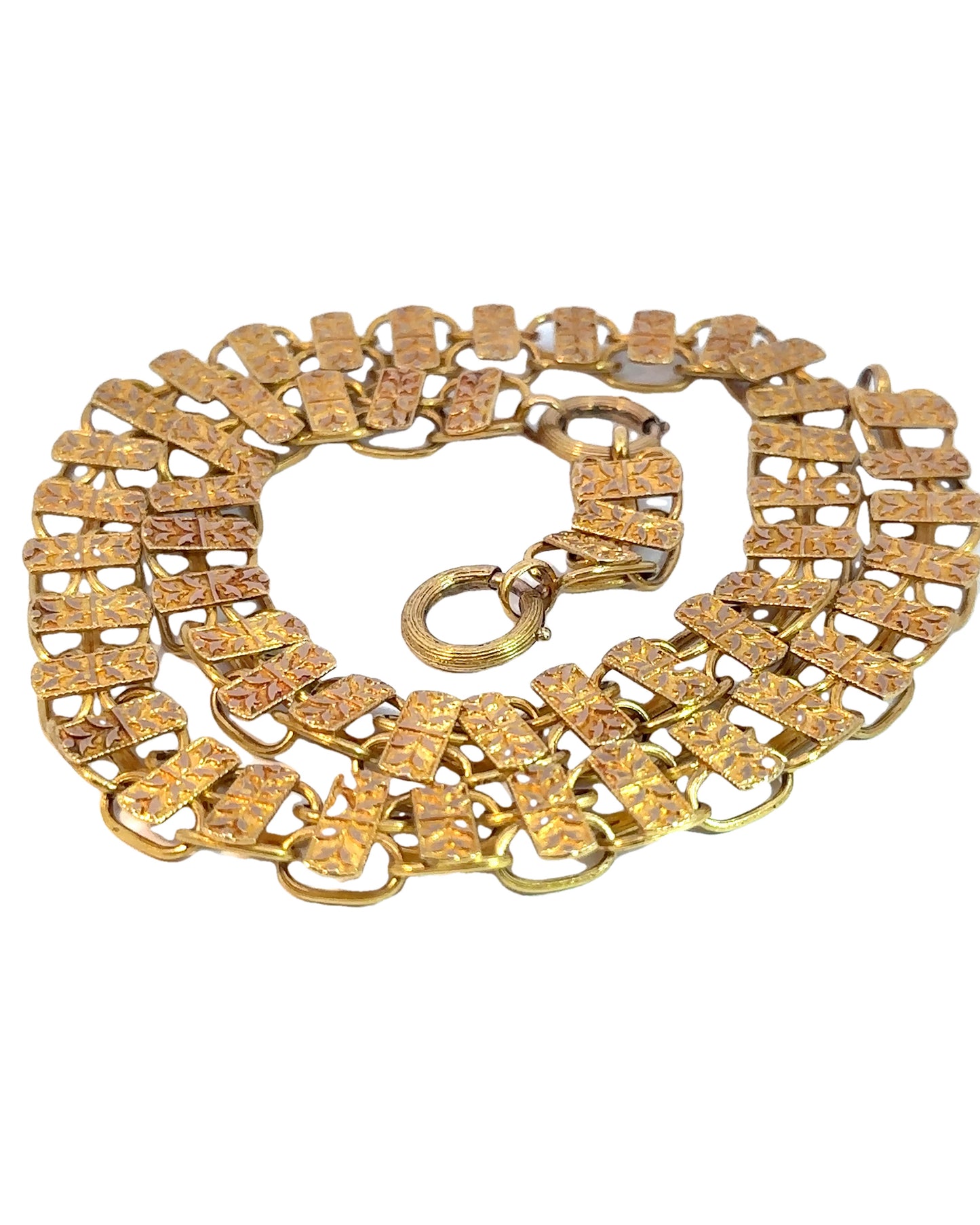 Victorian 14k Yellow Gold Book Chain