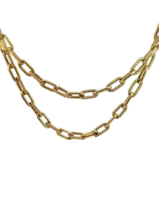 Vintage 18k Yellow Gold XL Paperclip Chain