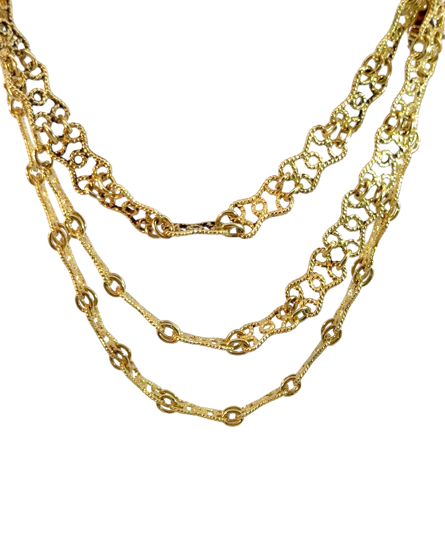 Antique 18k Yellow Gold  Fancy Open Work Chain