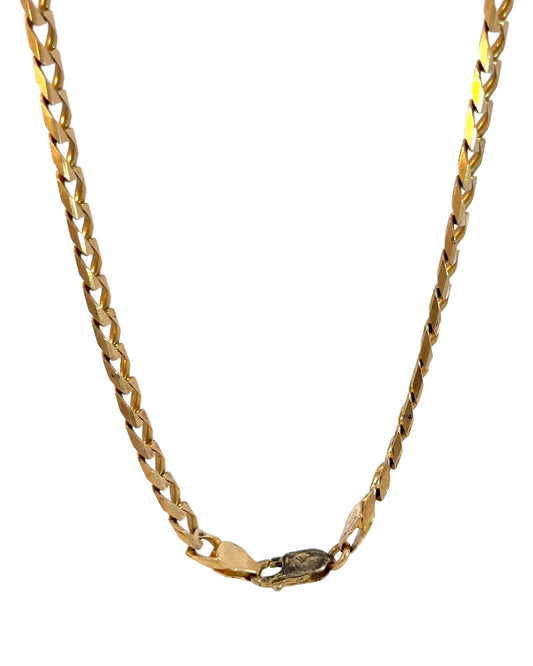 Vintage 14k Yellow Gold Squared Edge Curb Chain