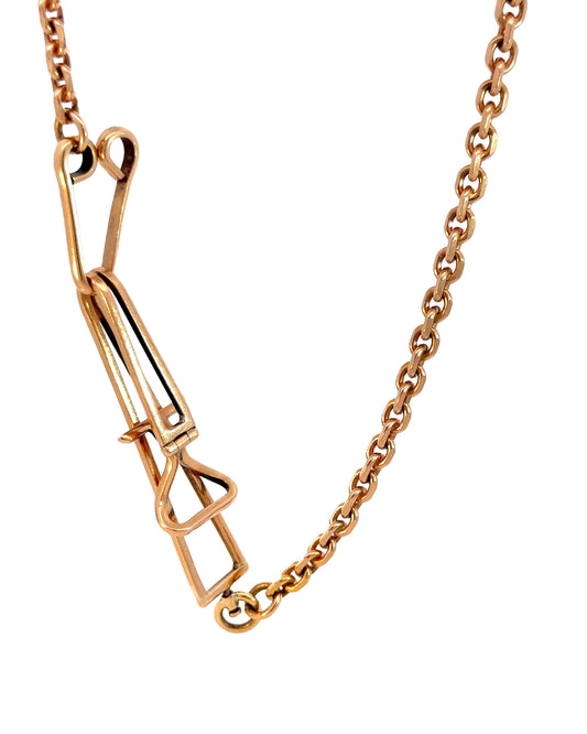 Vintage 18k Gold Rosy Biker Chain with Clip