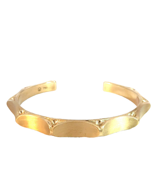 Estate 18k Yellow Gold Solid Spike Cuff