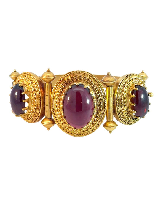 Victorian Garnet Cabochon Bangle