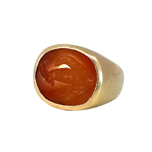 Antique Phoenix Carnelian Intaglio Ring