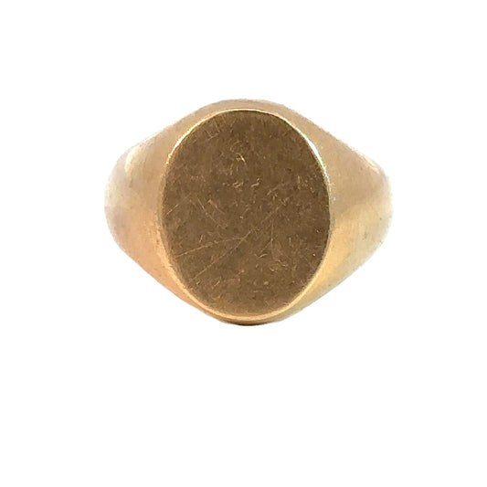 Solid Vintage 14k Yellow Gold Large Blank Signet