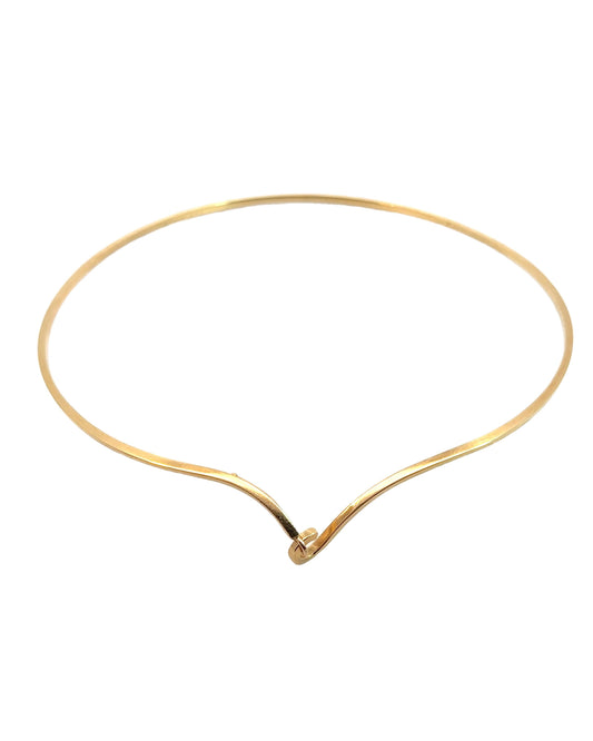 Vintage 18k Yellow Gold Solid Wire Choker