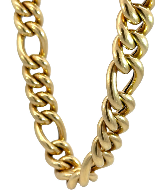 Vintage Craig Drake 18k Yellow Gold XL Alternating Curb Chain