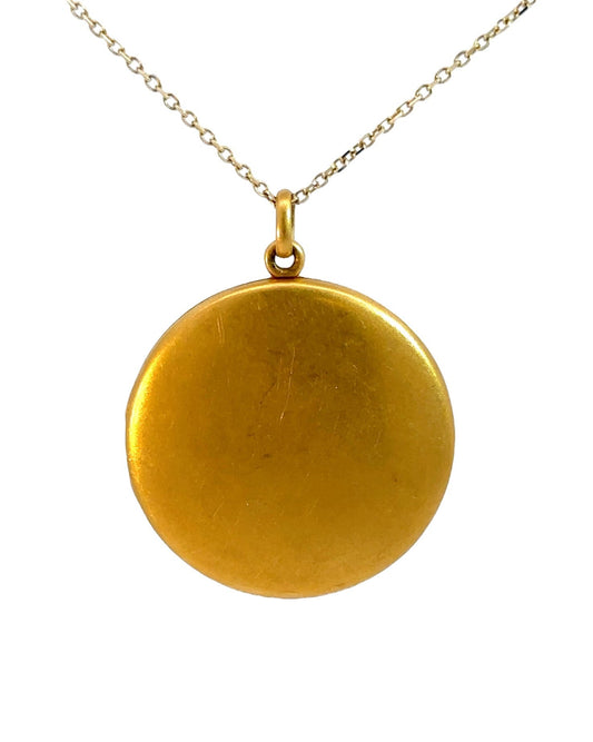 Antique 14k Yellow Gold Matte Locket