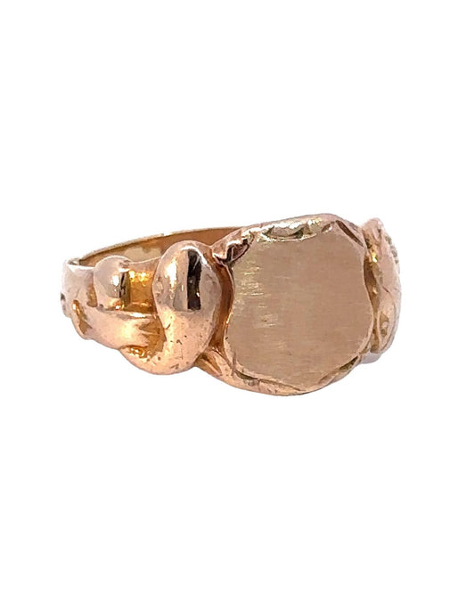 Vintage 14k Gold Snake Signet Ring