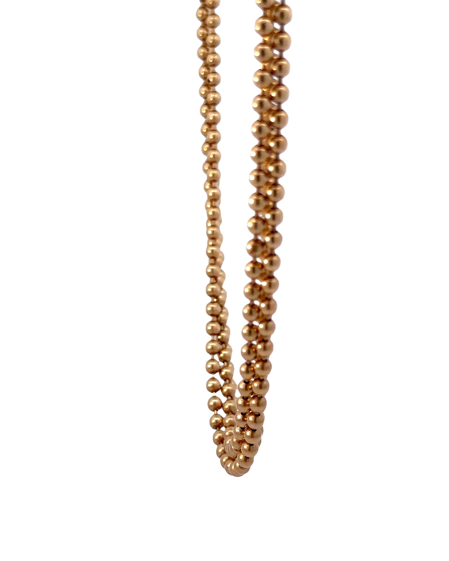 Vintage 14k Yellow Gold Three Strand Street Ball Chain