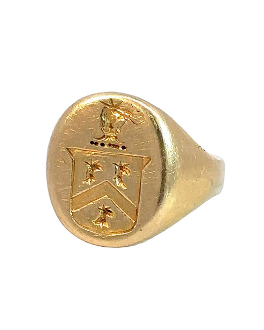 Vintage 14k Coat of Arms Crest Signet Ring