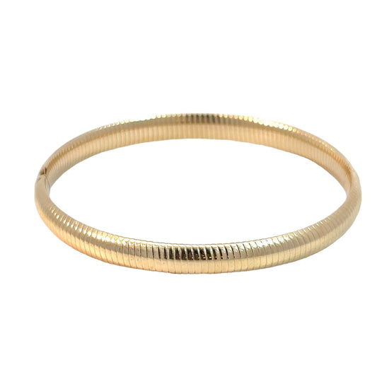 Vintage 14k Yellow Gold Lined Bangle