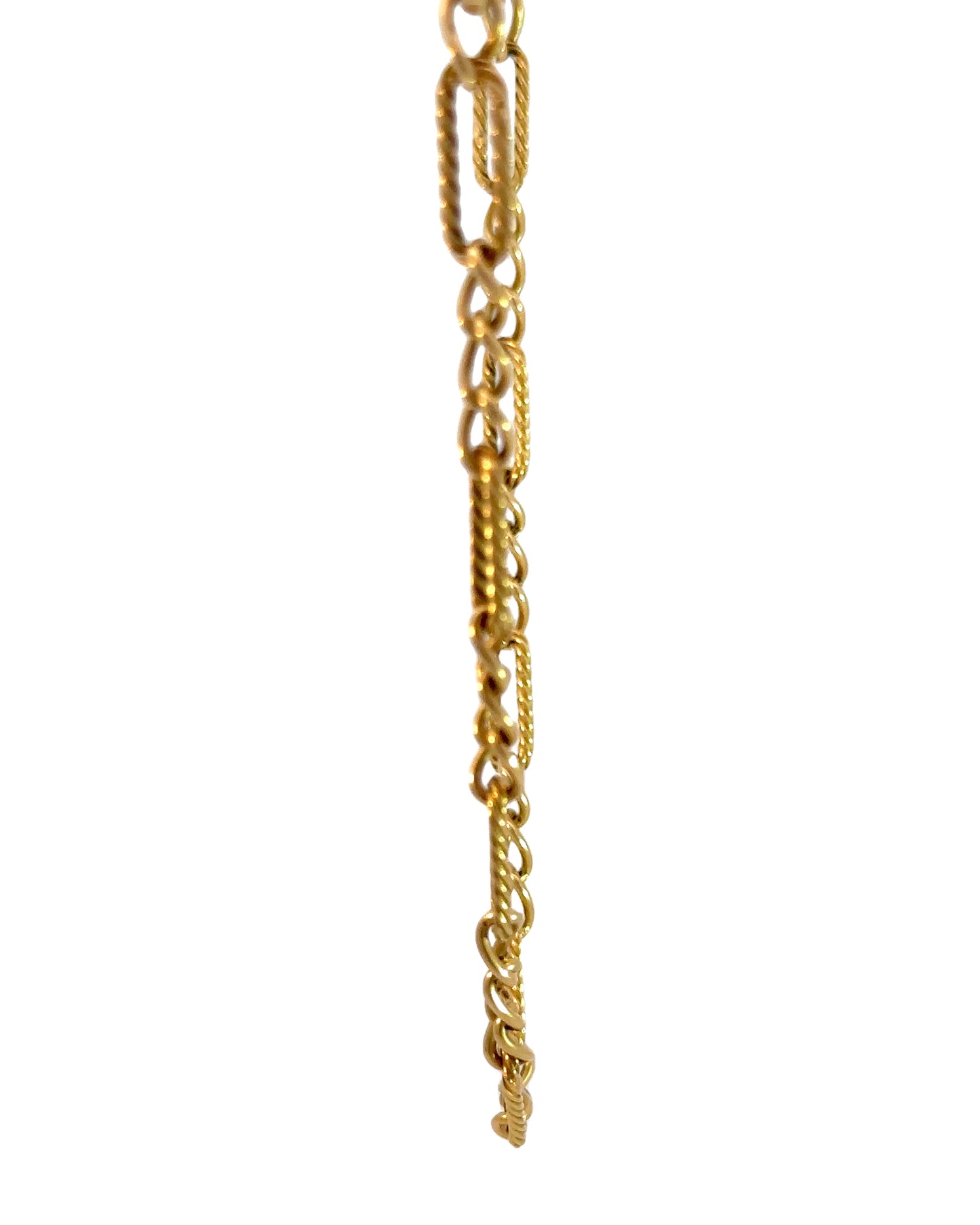 Antique French 18k Yellow Gold Alternating Paperclip Chain