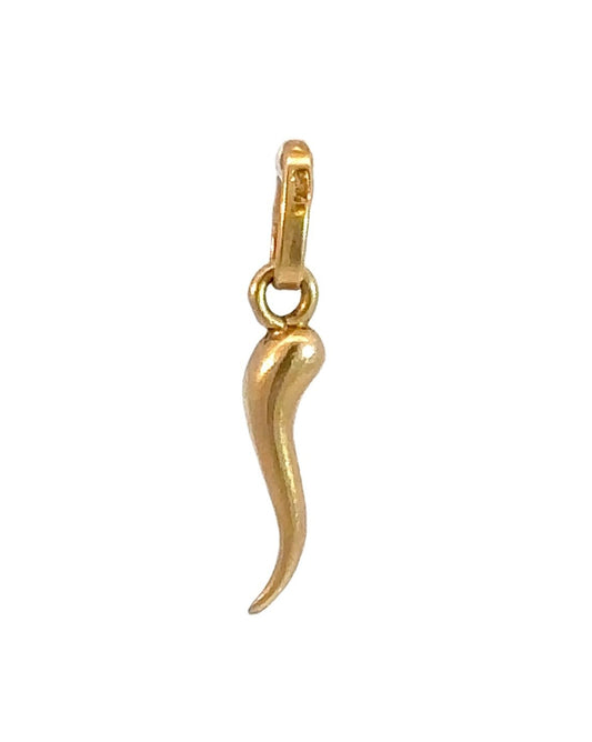 Mini Vintage 18k Yellow Gold Cornicello Pendant