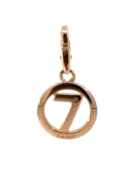 Estate Cartier 18k Yellow Gold No. 7 Pendant