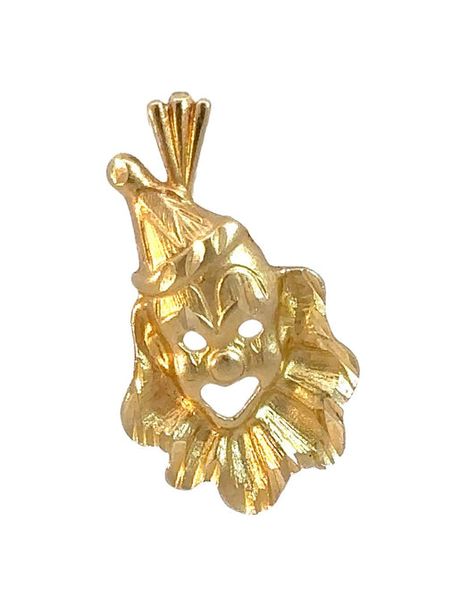 Vintage 14k Yellow Gold Harlequin Pendant