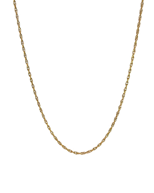 Vintage 14k Yellow Gold Round Weaved Link Chain