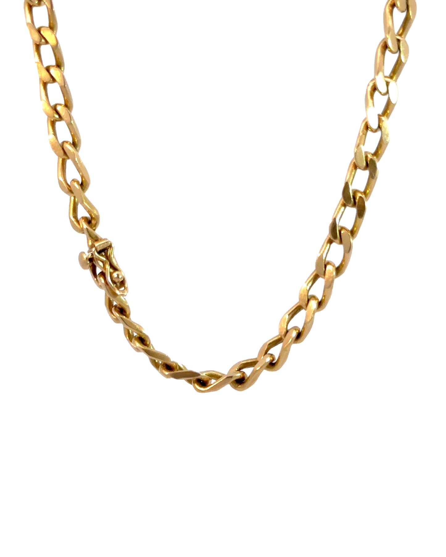 Vintage 18k Yellow Gold Open Curb Link Chain