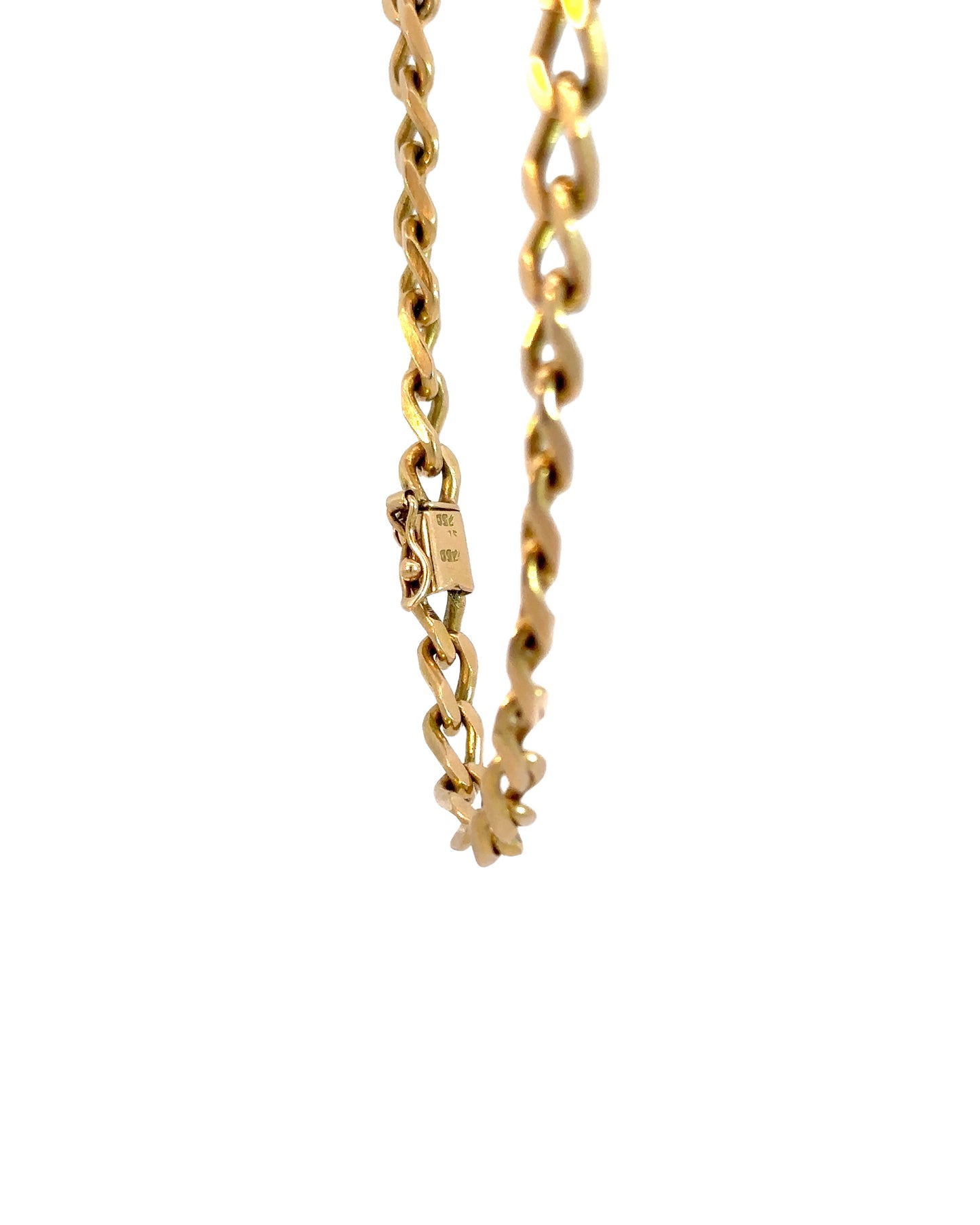 Vintage 18k Yellow Gold Open Curb Link Chain