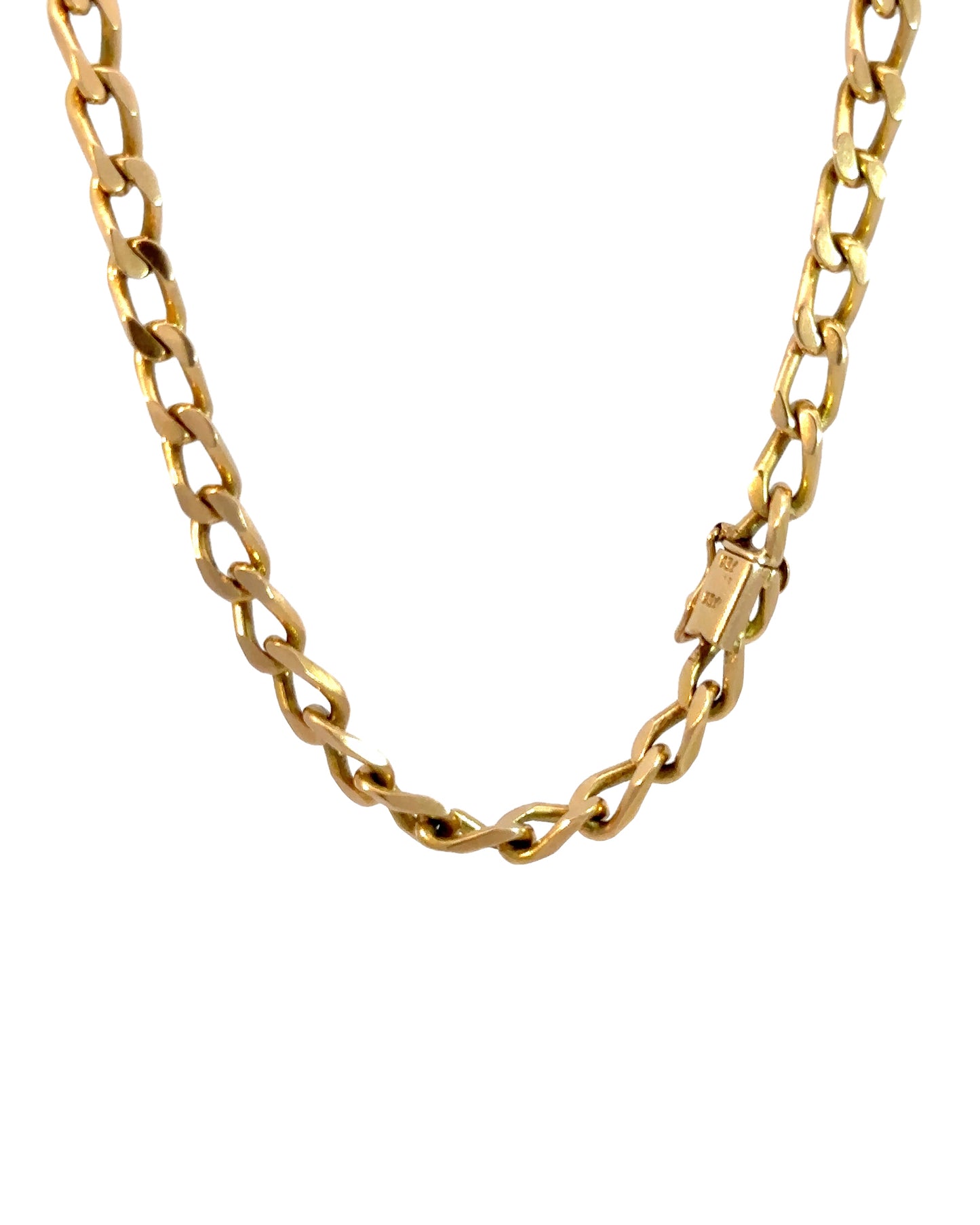 Vintage 18k Yellow Gold Open Curb Link Chain