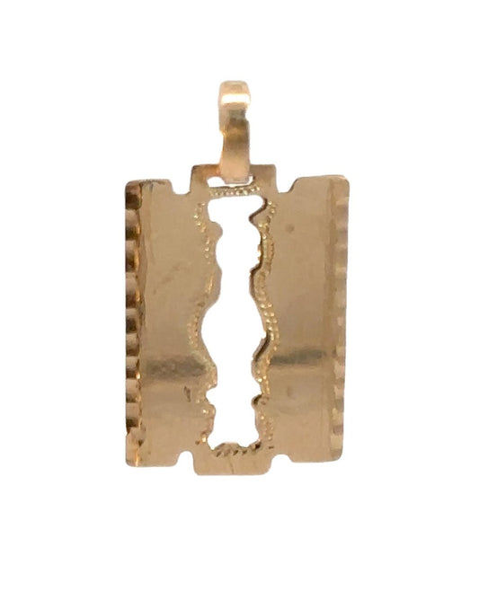 Vintage 14k Medium Razor Blade Pendant