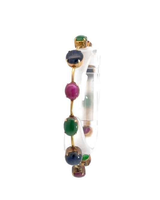 Vintage 14k Ruby, Sapphire, and Emerald Bracelet